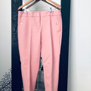 Pink straight leg crop pants